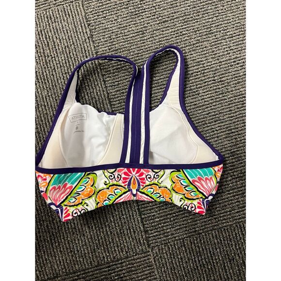 Athleta Colorful Floral Print Sports Bra with Double Straps Size S - Picture 3 of 3